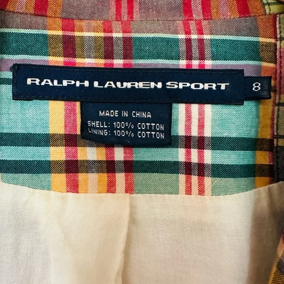 Vintage Ralph Lauren Patchwork Madras Blazer Jacket Plaid Preppy - Picture 9 of 13